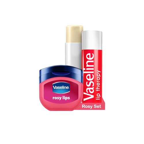 Vaseline Lip Therapy Rosy | Set di Balsamo labbra nutriente e Stick di Balsamo labbra colorato | Per un'idratazione ottimale | (Rosy Set)