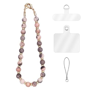 flintronic Perline Cordino per Cellulare, Cordino per Telefono Universale, Cordino Tracolla Universale, Cordino Corto con Patch per iPhone Huawei Samsung e Tutti Gli Smartphone