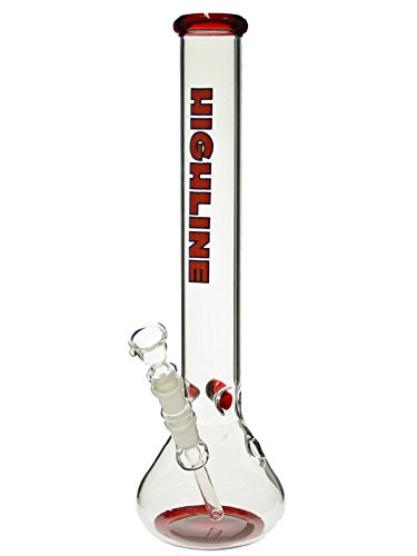 Head&Nature Highline Kugelbong mit großem Tank und Farb-Applikationen - 44cm, 18,8 mm mit Grinder-Set Bong-Kollektion