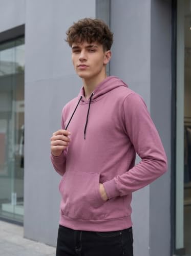 Image of HOODMASTER Unisex Fleece Hoodie Sweatshirt with Pockets Full Sleeves Regular Fit Solid Pattern Hooded Neck and Standard Length | Hoodies for Men & Women