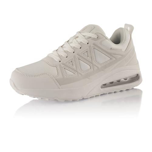 Fusskleidung® Damen Herren Wanderschuhe wasserdichte Trail Running Trekkingschuhe Weiß Grau EU 40