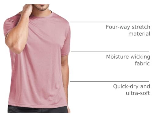 Image of 5 Pack Men's Dry Fit T Shirts Athletic Running Gym Workout Short Sleeve Tee Shirts for Men