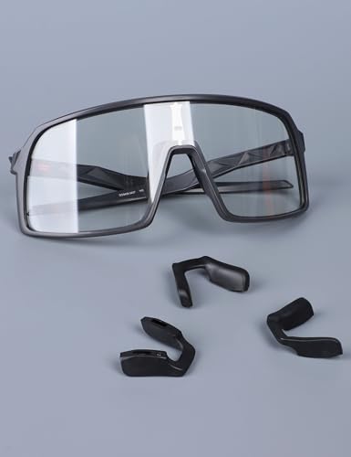 Image of 3 Pairs Ultra Soft Silicone Sunglass Nose Pads for Oakley Sutro OO9406 /Sutro S OO9462 /Sutro Lite OO9463 /Sutro Lite Sweep OO9465, Push-in Anti-Slip Glasses Nose Piece Replacement Kit Black
