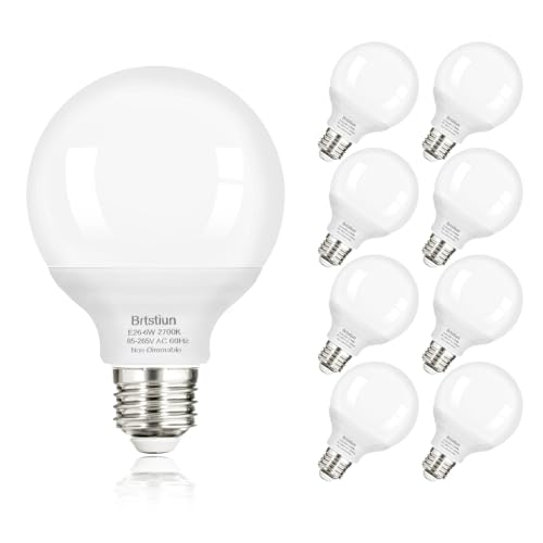 Image of Brtstiun G25 LED Vanity Light Bulbs for Bathroom, Globe Bulb 40W Equivalent