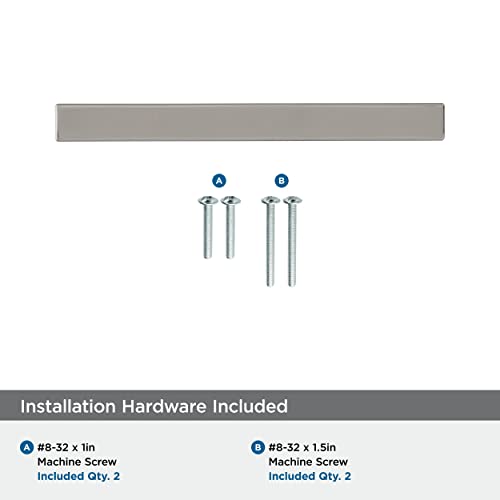 Image of Amerock | Cabinet Pull | Polished Nickel | 3-3 /4 inch (96 mm) Center to Center | Monument | 1 Pack | Drawer Pull | Drawer Handle | Cabinet Hardware
