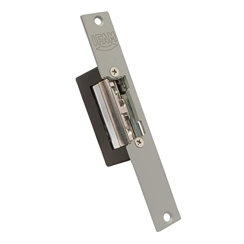 IFAM Cerradero Eléctrico E-Strike A1A1AN0000, Abrepuertas Reversible Simétrico, Ancho 21 mm, Pestillo Ajustable, Sin Frente, Puerta de Madera Interior Exterior