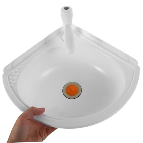 Lavabo esquinero de baño triangular blanco contra la falta de espacio en pared 5