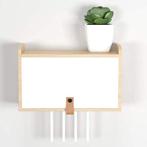 Schwimmende Regale Wandregal für Router, Massivholz, Kabelbox/Router/Fernbedienung/DVD-Player/Aufbewahrungsregal für Spielekonsolen