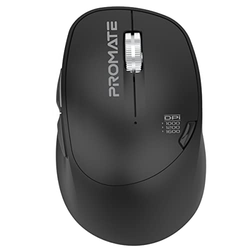 Promate, Souris sans fil rechargeable Acute Response, déplacement de précision de 3200 DPI, couverture arrière magnétique, batterie rechargeable de 500 mAh, 30 à 60 jours une seule charge, Eternal