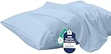 Royale Linens Pillowcase Set of 2 - Bed Pillow Cover - 20x30 - Lake Blue Pillowcases - 1800 Brushed Microfiber, Wrinkle & Fade Resistant - Soft & Cozy- Queen Size Pillow Case (Lake Blue)