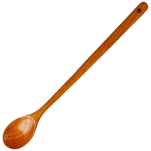 Jorzer Cuchara de Madera Larga de 50 cm Resistente al Calor con Mango Suave antiescaldaduras Utensilios de Cocina con Orificio para Colgar y Revolver.