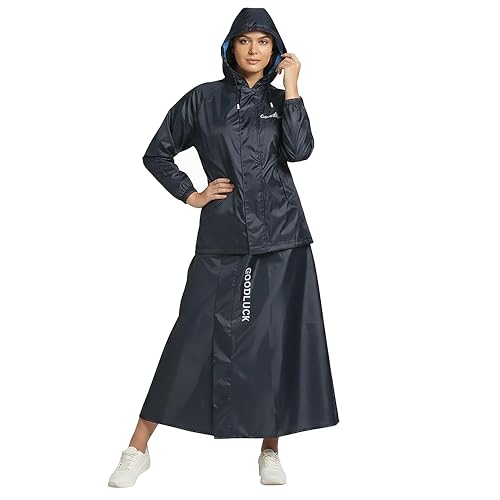 Goodluck Women’s Waterproof Skirt Suit Raincoat Set with Hood | H...
