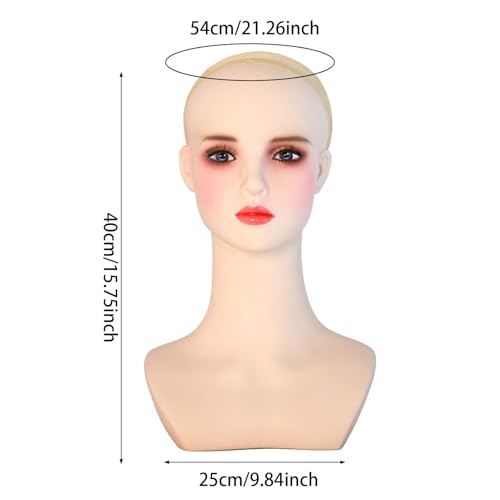 Cabeza de maniquí de cosmetología de PVC y soporte organizador de pelucas 2