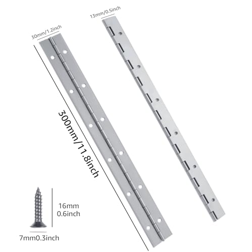 MIVIDE 6PCS 12 inch Piano Hinges 300mm, Long Hinges for Wood Continuous Hinge Heavy Duty - Image 2