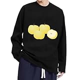 [BFLCWM] 長袖tシャツ メンズ 秋の味覚の梨 秋服 ロングtシャツ ティーシャツ トップス 丸首 インナーシャツ おしゃれ カジュアル ファッション 普段着