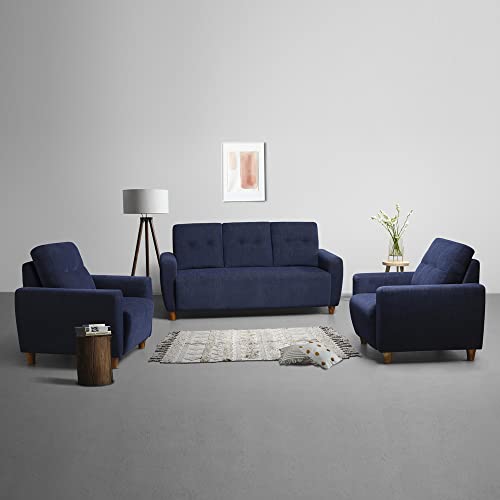 Image of Sleepyhead Yolo - 3+1+1 Seater Sofa Set (Fabric, Berry Blue)
