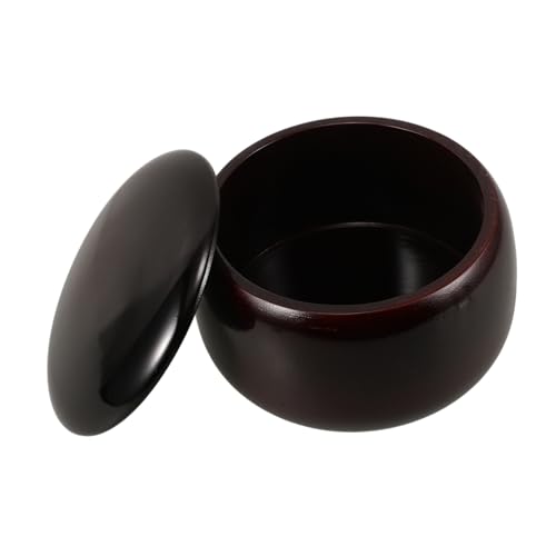 LIOOBO Bamboo Chess Storage Bowl Go Jar Chess Game Parts Holder for Students Boys and Girls