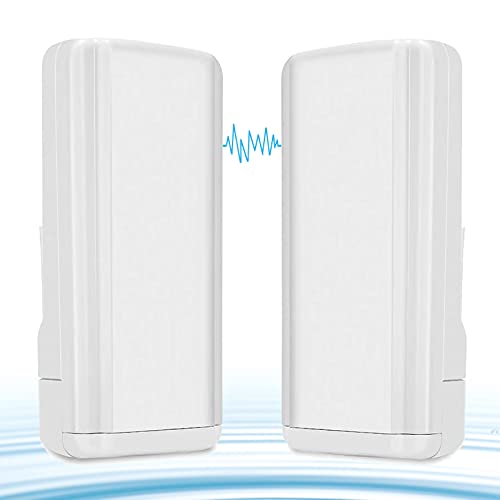 Wireless WiFi Bridge,Riiai CPE881 5.8G Point-to-Point Access Outdoor CPE Kit Long Range Transmitter Supports 2.5KM Transmission Distance with 14 dBi High-Gain Antenna,2-Pack