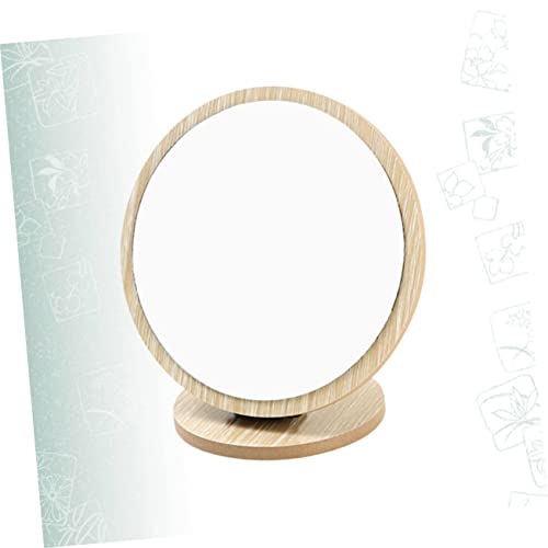 Espejo de maquillaje plegable para escritorio beige miniatura 7