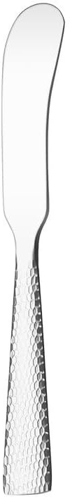 Silverware Flatware Cutlery Set, 1/4/6/8/10/12 Pcs 304 Stainless Steel Hammered Butter Knife Cheese Knife Baking Tools Dessert Jam Cake Cream Decorating Knife(Rose Gold,12 Pieces)