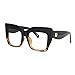 Zeelool Readers Thick Square Reading Eyeglasses for Women with Standard Anti-Reflective Coating Alberta FP0668 (Tortoise, 1.75)