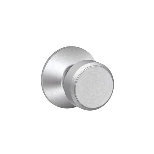 Image of SCHLAGE F10 BWE 626 Bowery Passage Lock Knob, Satin Chrome
