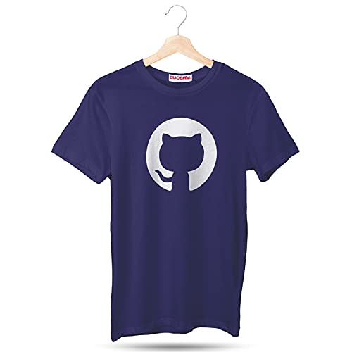 Image of DUDEME GitHub Graphic T-Shirt, 100% Cotton T-Shirts for Programmer, Coding, Developer, Software Mens, Round Neck T Shirts for Women, Half Sleeve Tshirt for Men