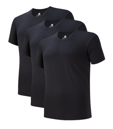 DAVID ARCHY Men's Undershirts, Ultra Soft Micro Modal T-Shirts, 3-Pack