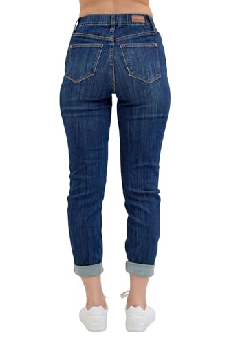 Judy Blue Women's High-Rise Pull On Double Cuff Slim Fit Jeans3