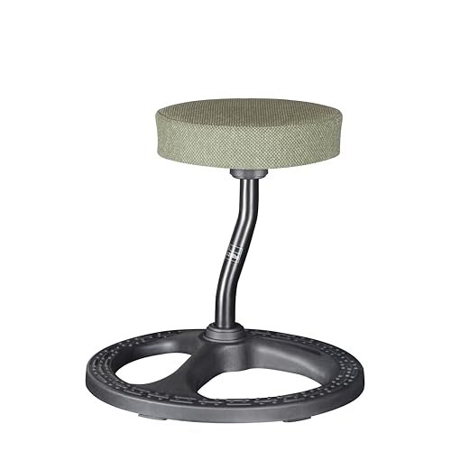 Image of Fitness Seat, ADHD Chair Stool, Stability, Balance, Yoga, Ergonomic Health Stool with Non-Slip Base and Washable Seat Cover - Black (Moss Green, 17″)