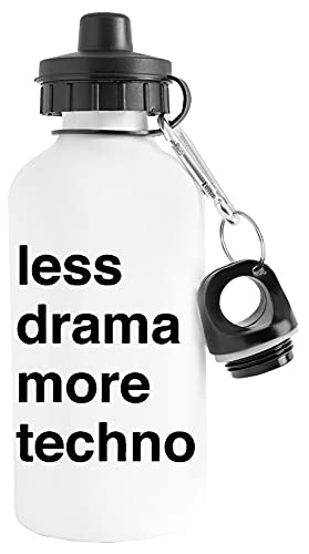 Leggero Less Drama More Techno Leggero Bottiglia d\'acqua Bianca Alluminio Riutilizzabile Lightweight Water Bottle White Aluminium Reusable
