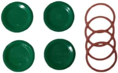 Authentic Tattler E-Z Seal Reusable Canning Lids 50 Bulk REGULAR Mouth Lids & 50 REGULAR Mouth Rubber Rings COLOR: GREEN - MADE IN THE USA!