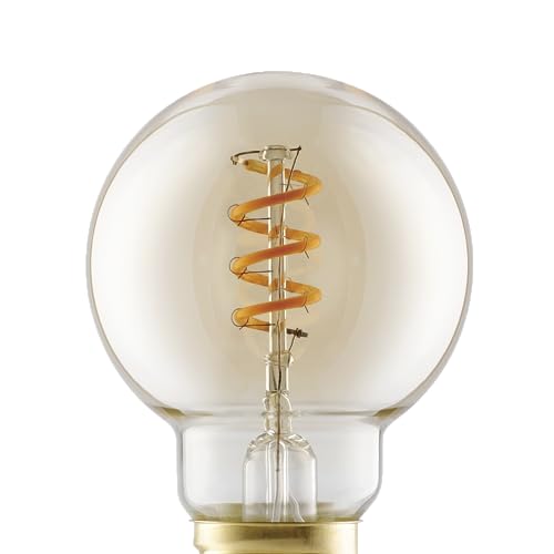 Eglo Dimmable E27 LED globe, amber vintage spiral filament light bulb - Image 3