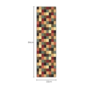 Ottomanson ottohome collection non slip rubberback checkered design 2×7 indoor runner rug 110 x 7 multicolor  urban country home decor
