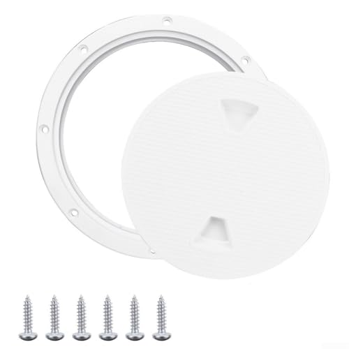 Couverture de trappe d'inspection ronde marine avec plaque à visser pour bateaux et yachts offrant un accès facile et une protection fiable (10,2 cm avec vis)
