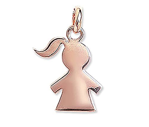 Pendentif silhouette fille en plaqué or rose 18k Tata Gisèle avec gravure personnalisée