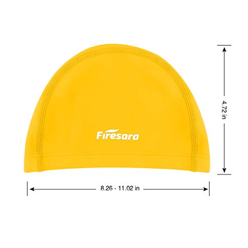 Image of Firesara Lycra Swim Cap, High Elasticity Swimming Cap Keeps Hair Clean Breathable Fit Both Long Hair Short Hair, Swim Caps Woman Girls Men Kids One Size Hat