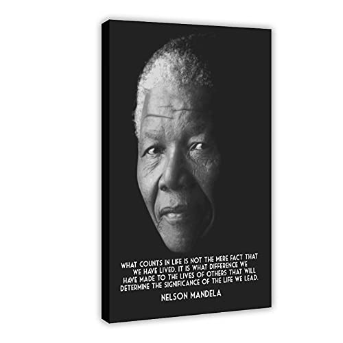 Nelson Mandela Poster mit klassischem Motivationszitat 2, Leinwand, Wanddekoration, Schlafzimmer, Dekoration, Bild, Sport, Landschaft, Büro, Raumdekoration, Geschenk-Rahmen: 60 x 90 cm Cover