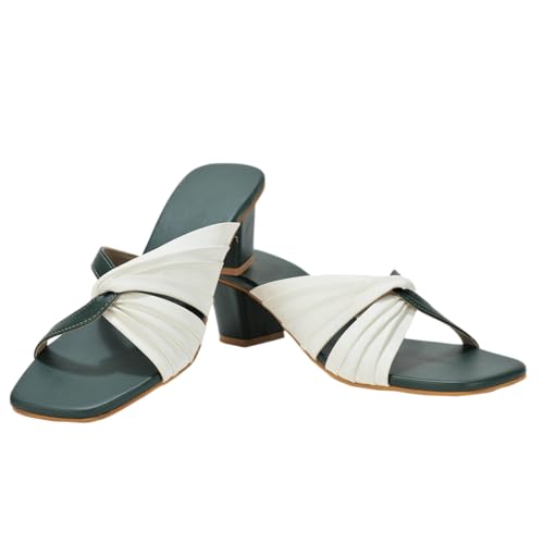 Image of Stylish Womens Synthetic Leather Heels | 2 Inch Heels Sandal for Womens & Girls | Comfortable & Lightweight Footwear