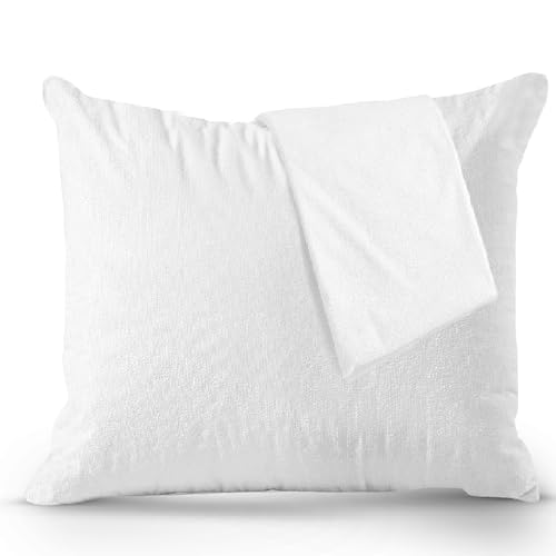 Continental Bedding TERRY-20X20-1 Feather Proof, Waterproof And Down Proof Terry Throw Pillow Protector: Plush Comfort And Superior Protection 20X20 Inch cover