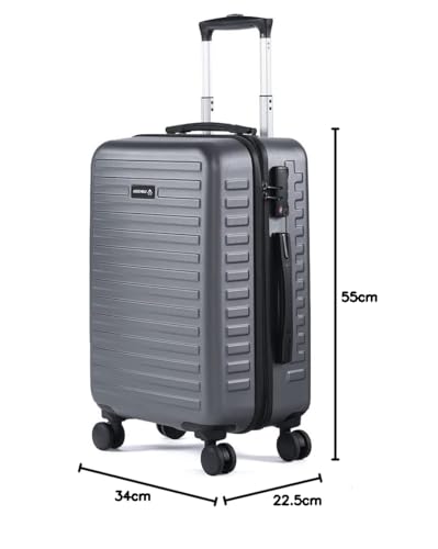 Image of Assembly Stark Hard Luggage 20 Inch (55 cm) Cabin Luggage Trolley Bag, Unbreakable Polycarbonate Dual-Tone Design, TSA Lock, Silent 8 Spinner Wheels, Lightweight Hard Shell Travel Cabin Suitcase Grey