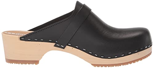 Sandgrens Swedish Low Heel Wooden Clog Mules For Women, Us 7-7.5 | Tokyo Black Veg, Eu 38 #TOP5