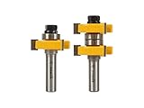 YONICO Router Bits Tongue & Groove Set 1-1/2-Inch 2 Bit 1/2-Inch Shank 15224
