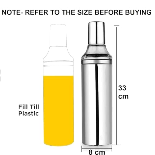 Image of Stainless Steel Oil Dispenser Bottle for Kitchen | Leak Proof Oil Pourer | Olive Oil Container | Kitchen Oil Storage Bottle (Pot) (1 Litre)