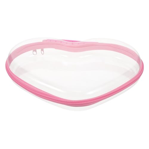UKCOCO Bolsa de Maquillaje con Cierre de y Carcasa Rígida Forma de Organizador Versátil para Cosméticos Artículos de Tocador y Juguetes Mediano Color Rosa para Viaje y Doméstico