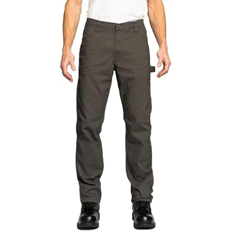 FULL BLUE Carpenter Canvas Pants, Regular Fit, Performance Stretch, Utility Pocket & Hammer Loop, Grey, 38x30 Cover