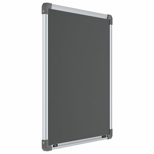 Image of Scholar Art Metis 2x2 Feet Bulletin Notice Board for Wall & Study Table | Vibrant & Versatile Crape Cloth + High Density Soft Board for Pinning Photos, Sticky Notes & Reminders (Grey)