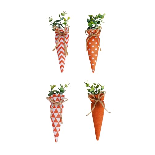 Ddujbtp Set di 4 peluche a forma di carota pasquale, migliora la decorazione delle vacanze in aule e negozi con disegni facili da pulire per uso quotidiano