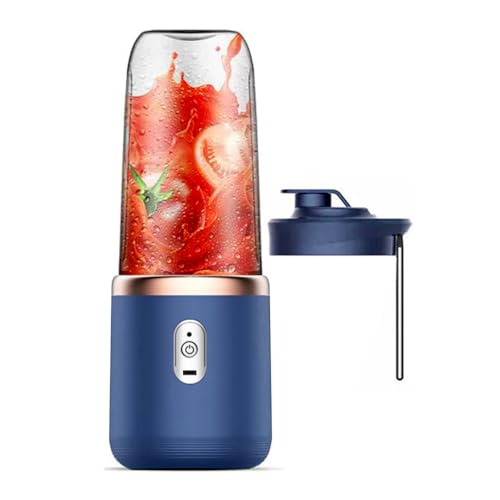 Portable Blender, 400ml Electric Mini Juicer with Direct-drinking Lid USB Rechargeable Personal Smoothie Maker for Home Travel Office Gym