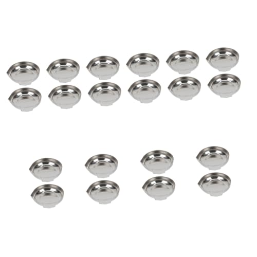 STOBOK 20 Piezas Plato De Pesaje De Acero Inoxidable Comida De La Dieta Hmr Medición Botes De Pesaje Sartenes Balanza Electronica Pequeño Digital Peso Cocina Bandeja Parte